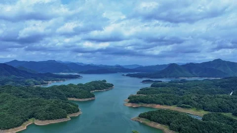 Aerial Orbit Hyperlapse of Crocodile Islands with Moving Clouds Stock Footage 329357176