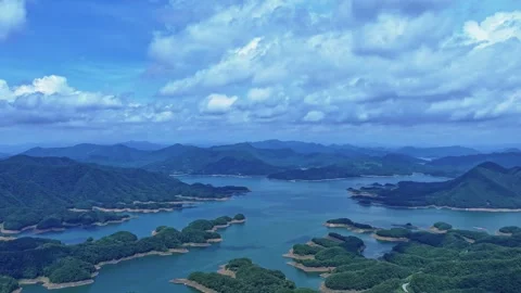 Aerial Orbit Hyperlapse of Crocodile Islands with Moving Clouds Stock Footage 329357198