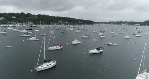 Aerial Orbit of Marina Stock Footage 125583845