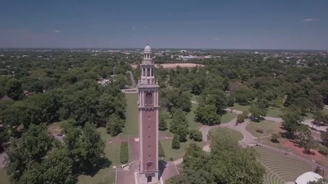 Aerial Orbit of Richmond World War I Memorial  Stock Footage 70401548