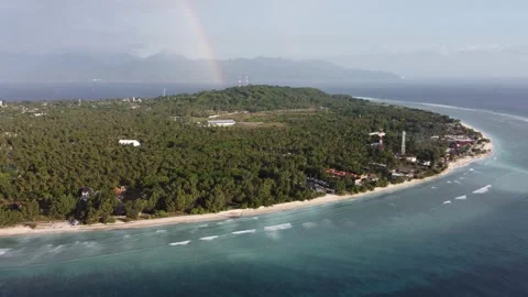Aerial orbit under rainbow Vídeo Stock 329582184