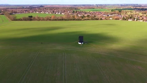 Aerial Orbit of Windmill with countryside view Stock Footage 330191602