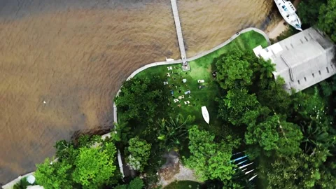 Aerial orbiting top down shot of group o... | Stock Video | Pond5