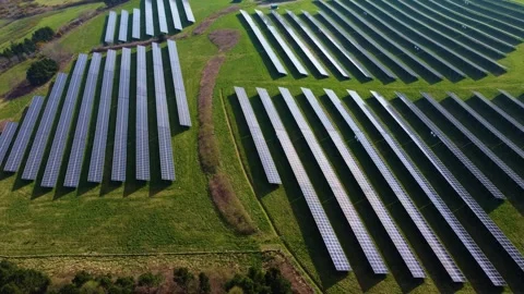 Aerial Orbiting View of Modern Solar Panel Array. Stock-Footage 332627022