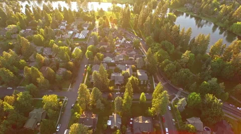 Aerial Oregon Bend Video stock 55573366