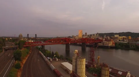 Aerial Oregon Portland Stock Footage 55631653