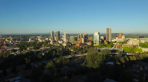 Aerial Oregon Portland Stock Footage