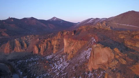 Aerial Oregon Smith Rock Stock Footage