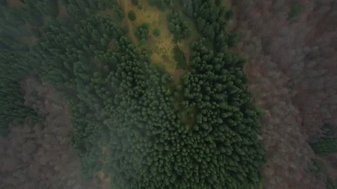 Aerial Orto Flight Over Cloud In Dark Mountains With Drone Video stock 79697450