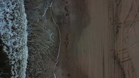 Aerial Over Beach Waves Stock Footage 93460546