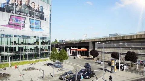 Aerial over the Boulevard Peripherique, Microsoft France Paris Stock Footage 107797253