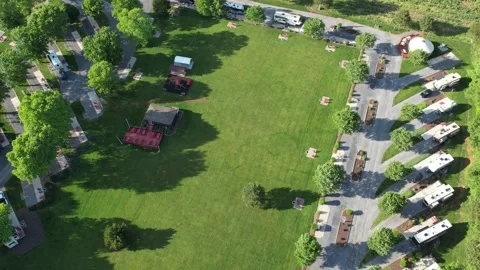 Aerial over a campground Stock Footage 197373557