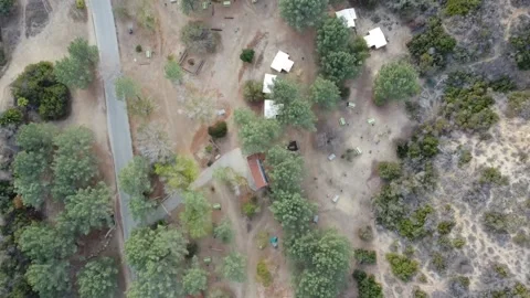 Aerial over campgrounds Stock Footage 175471487