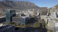 Aerial Over Cape Town, South Africa,  Empty Streets During Coronavirus Lockdown Stock Footage