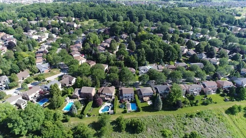 Aerial Over Circular Patterned City Planned Design Stock Footage 121586809