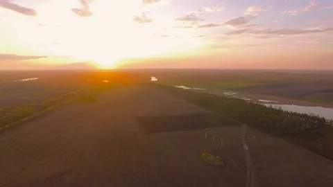 Aerial over clouds during beautiful sunset Stock Footage 74831319