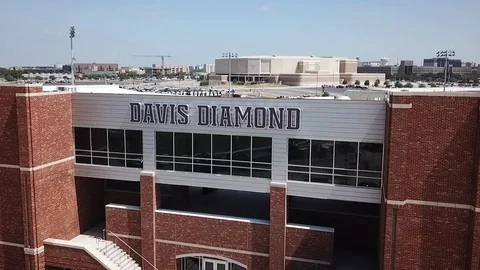Aerial over David Diamond Softball Field at Texas A&amp;M University Stock Footage 104426862