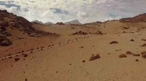 Aerial Over Desert on Mars With Red Sand Dunes 스톡 동영상 56186595