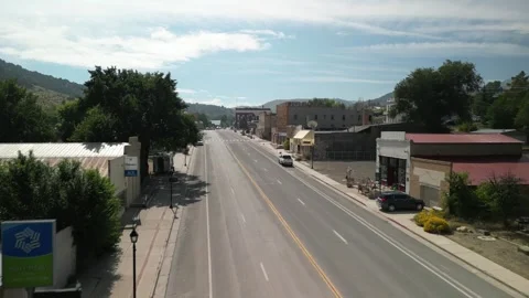 Aerial over Eureka Nevada small historic mining town Stock Footage 316878058