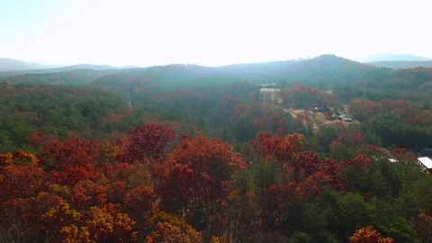 Aerial Over Fall Mountains, 4K Stock Footage 71092068