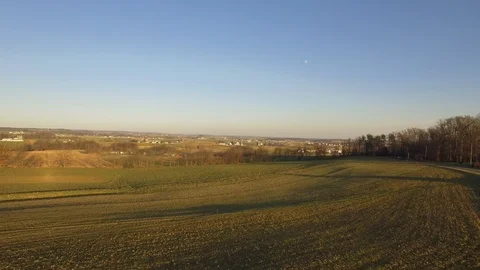 Aerial over farm fields. Video stock 102779639