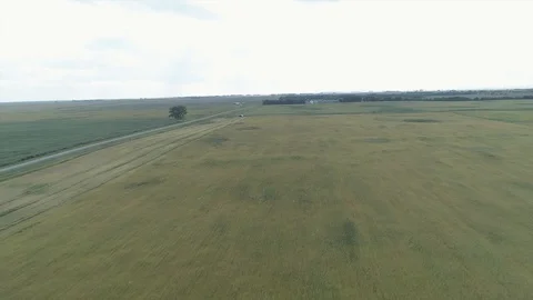 Aerial Over Fields Stock Footage 128767257