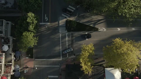 Aerial over intersection and crosswalk Video stock 154656723