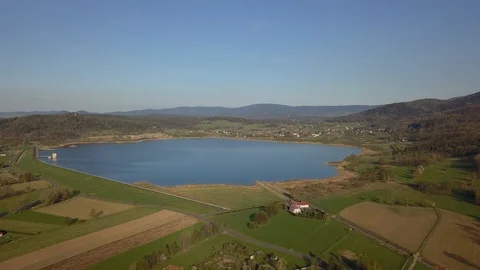 Aerial over lake Video stock 88834944
