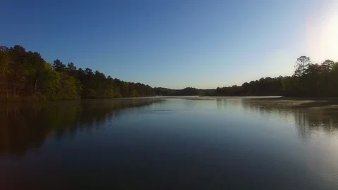 Aerial Over Lake Pulling Back And Up 스톡 동영상 102136353