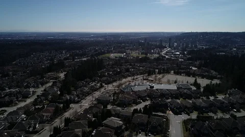 Aerial Over Large Coastal Development Neighborhood On A Sunny Summer Day Stock Footage 104782840