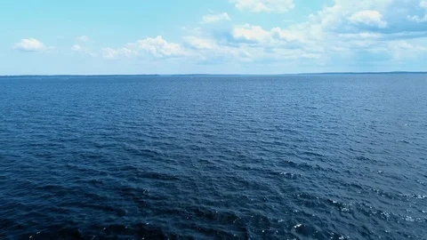 Aerial Over a Large Lake Stock Footage 77953403