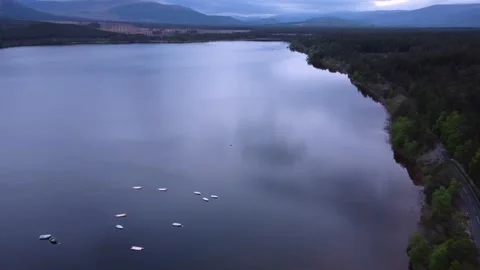 Aerial Over Loch Stock Footage 200978275