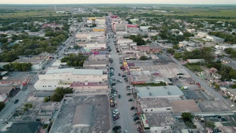 Aerial over Nuevo Progreso, a border town located in the state of Stock Footage 245426739