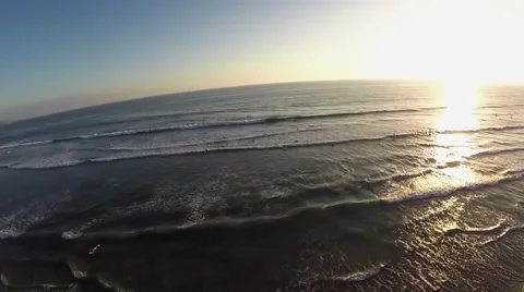 Aerial over Ocean Waves Stock Footage 41647016