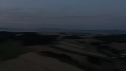 Aerial Over Plowed Fields at Sunset Agricultural Landscape 스톡 동영상 347631620