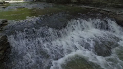 Aerial Over Red River / Daniel Boone Forrest in Appalachian Mountains Stock Footage 64281990