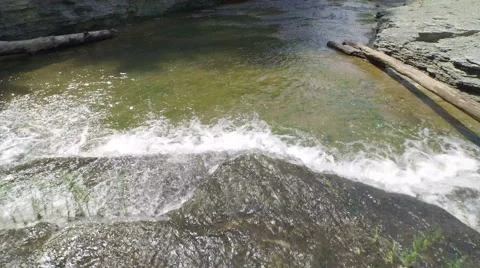 Aerial Over Red River / Daniel Boone Forrest in Appalachian Mountains Stock Footage 64282348