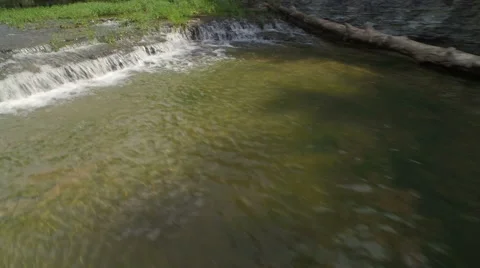 Aerial Over Red River / Daniel Boone Forrest in Appalachian Mountains Stock Footage 64283454