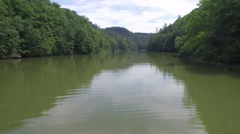 Aerial Over Red River / Daniel Boone National Forrest in Appalachian Mountains Stock Footage 64283816