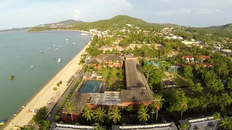 Aerial over the Resort Stock Footage 40772620