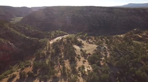 Aerial Over River Bend On Mountain Stock Footage 58603201