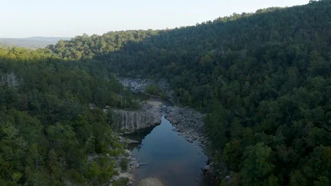 Aerial over a river in a forest 스톡 동영상 111581902