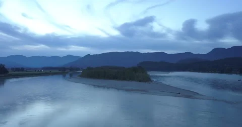 Aerial Over River Island Stock Footage 165238696