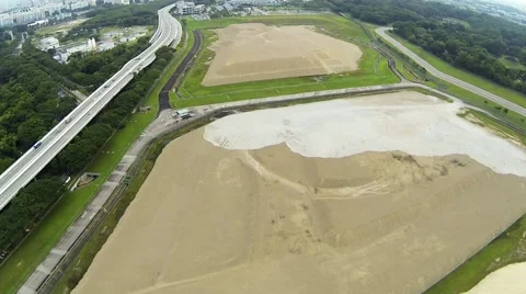 Aerial over River Sand Stock Footage 40738414