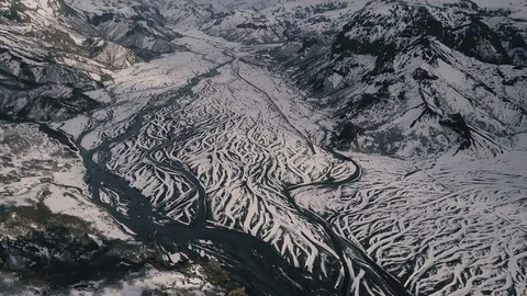 Aerial over a river valley Stock-Footage 78681466
