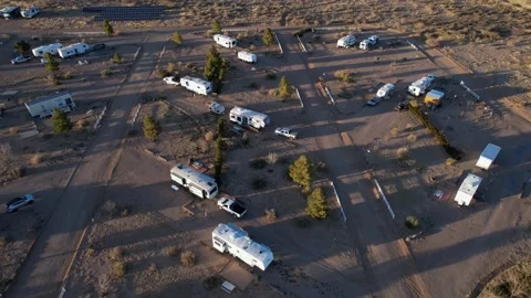 Aerial over a RV campground Stock Footage 171377882