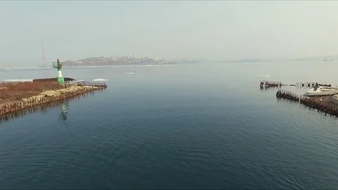Aerial over suppers group between floes Stock Footage 82831621