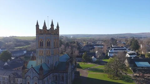 Aerial over UK building Stock Footage 122215829