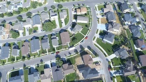 Aerial Over Utah Suburban Neighborhood Stock Footage