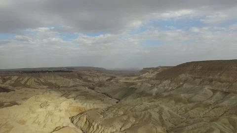 Aerial over the Valley of Zin, near Sde Boker. Negev. Israel. DJI-0046-09 Stock Footage 124410153